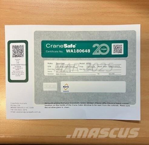 Zoomlion RT55 ラフテレーンクレーン