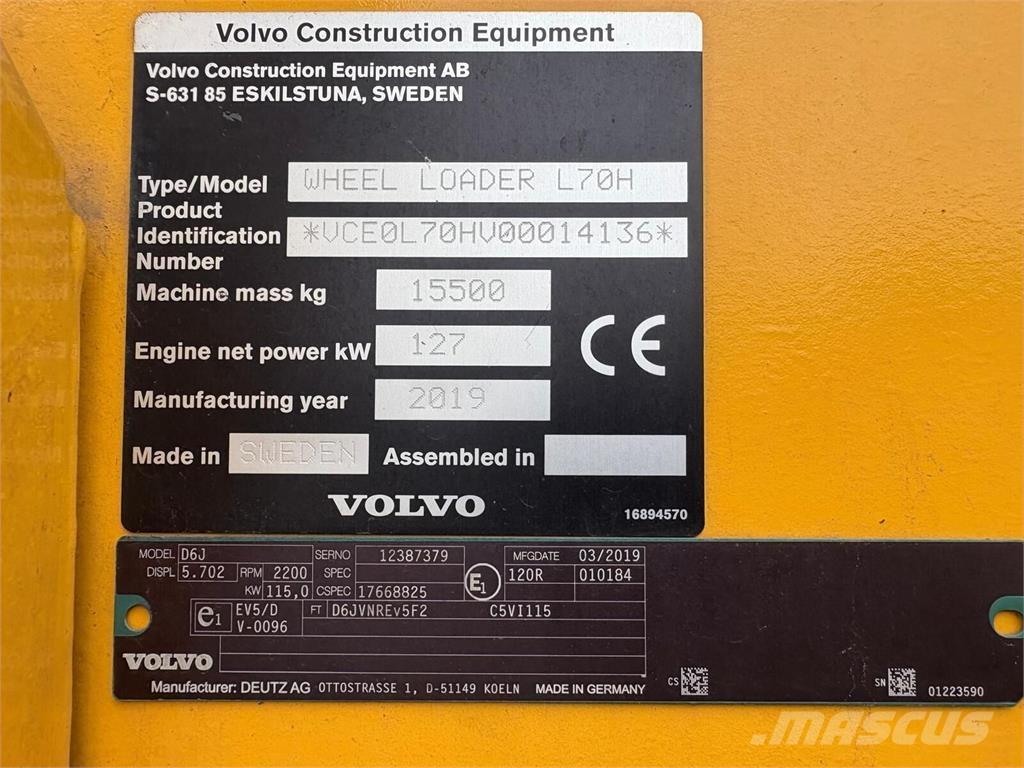 Volvo L70H ホイールローダー・タイヤショベル