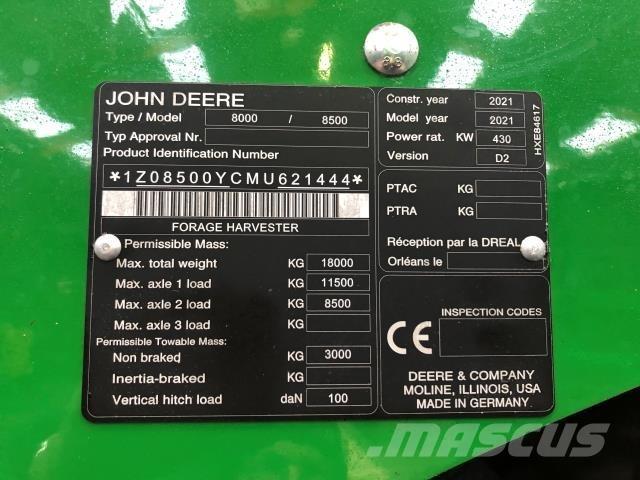 John Deere 8500 フォレージハーベスター