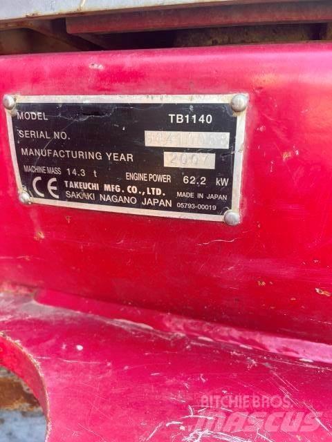Takeuchi 1140 ミニ油圧ショベル 7t以下（ミニユンボ・ミニディガー）