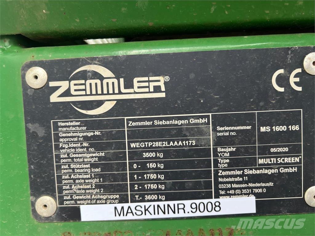 Zemmler MS1600 廃棄物並び替え設備