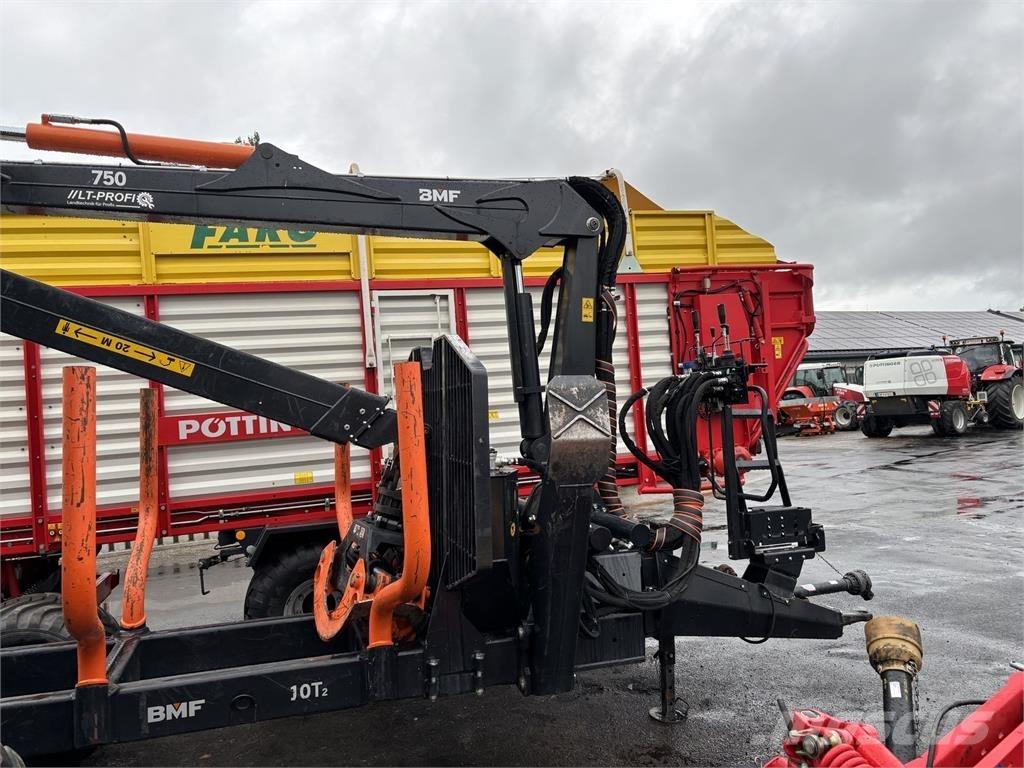 BMF 10T2+750Kran 林業トレーラー