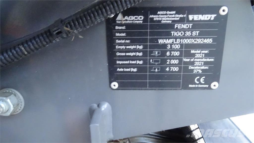 Fendt Tigo セルフローディングトレーラー