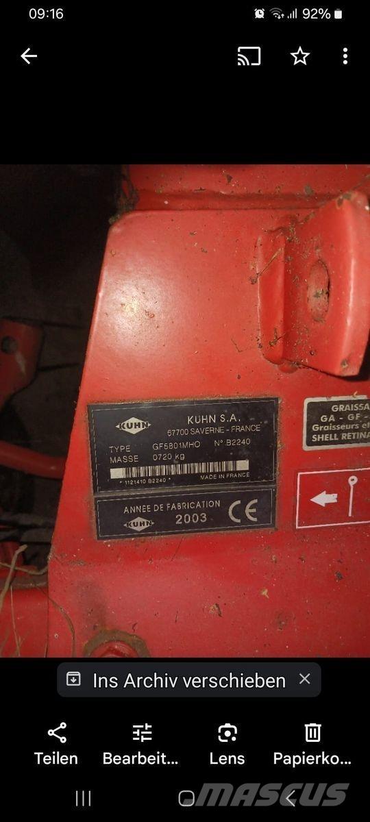 Kuhn GF 5801 MHO テッダー・テッダーレーキ