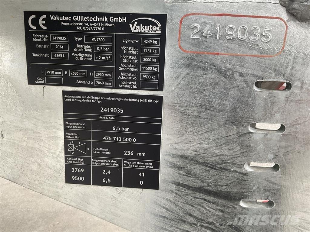  Vakutec VA 7300 スラリータンカー