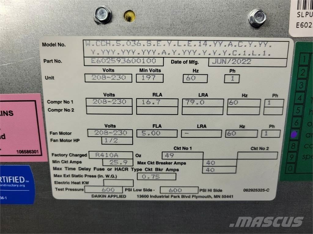  DAIKIN Enfinity 036 加熱・解凍設備