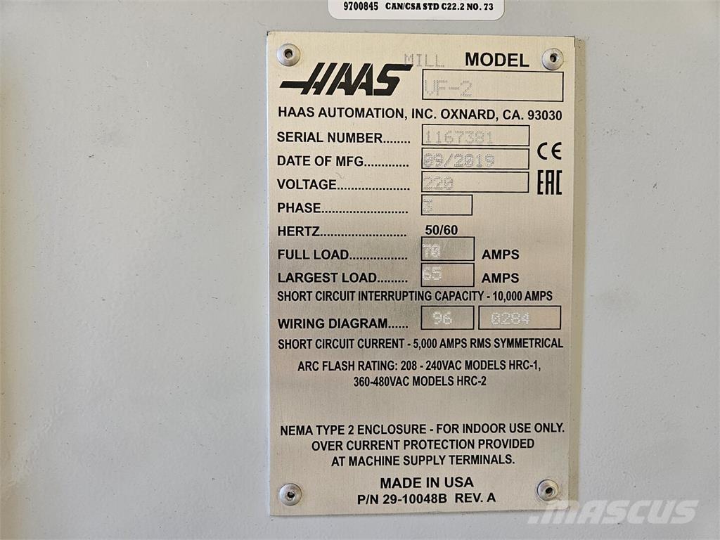 Haas VF-2 建設機械 -　その他