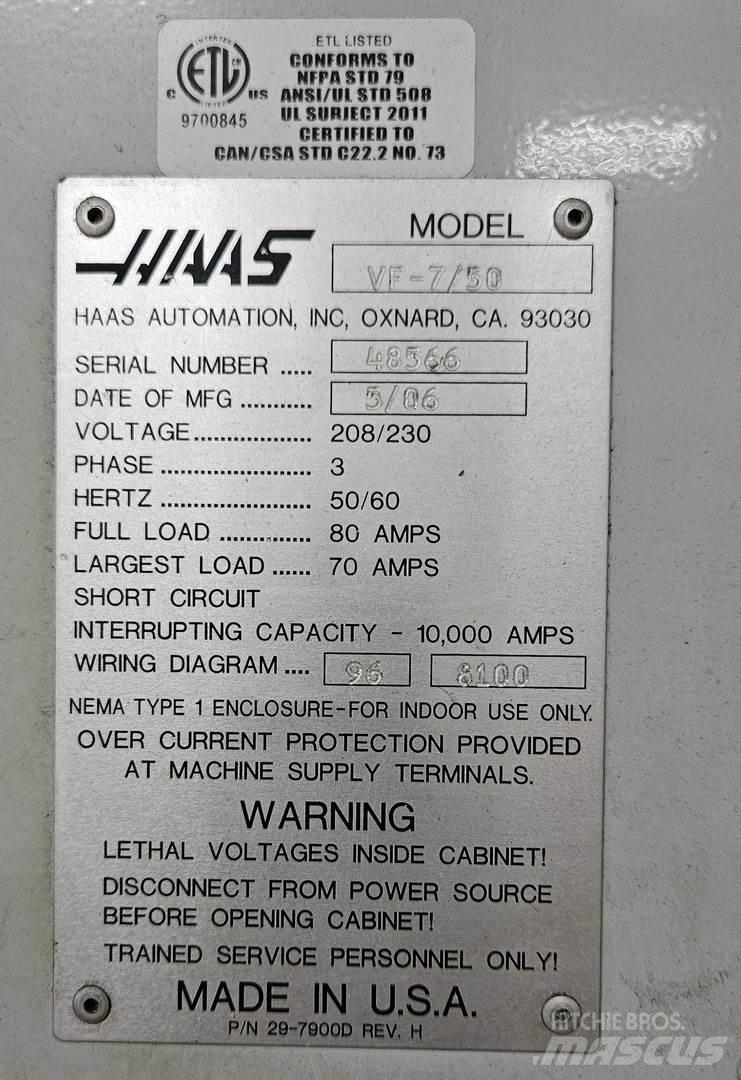 Haas VF-7/50 建設機械 -　その他