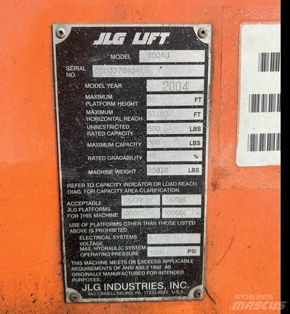 JLG 800AJ ブームリフト　屈伸型