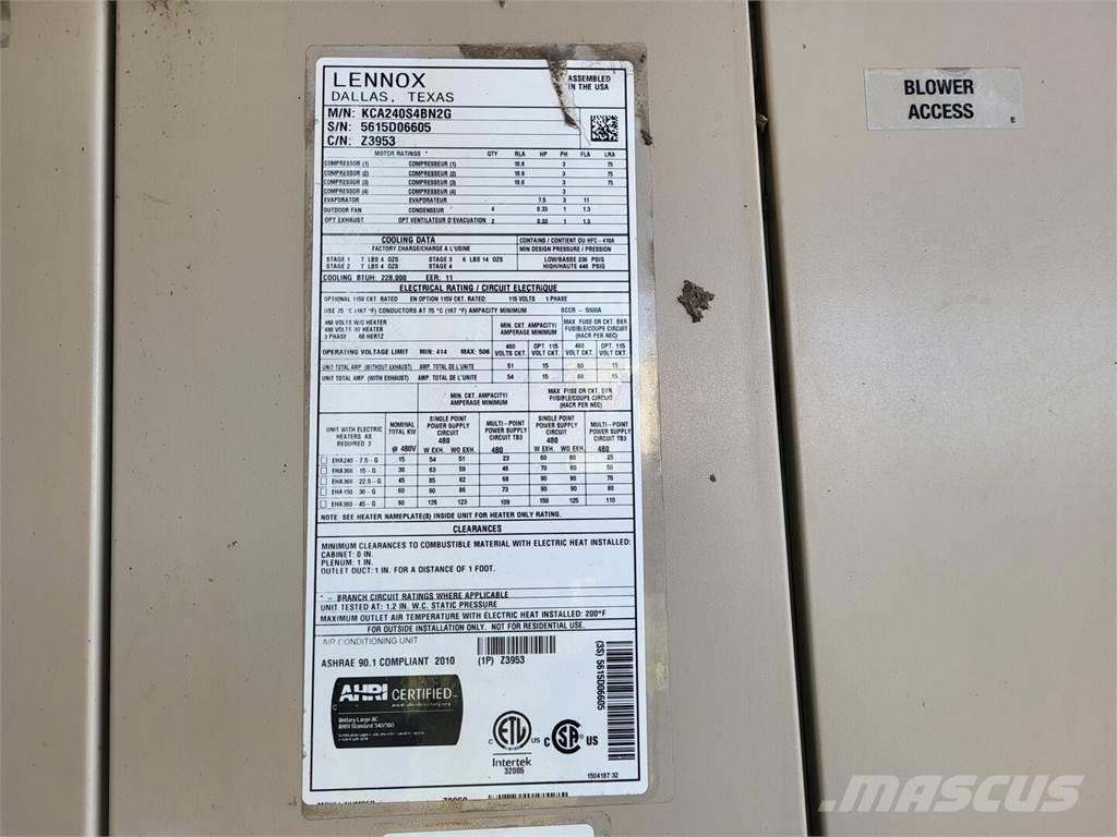  LENNOX KCA240S4BN2G 加熱・解凍設備