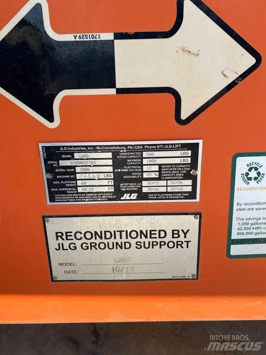 JLG 600S ブームリフト　直伸型