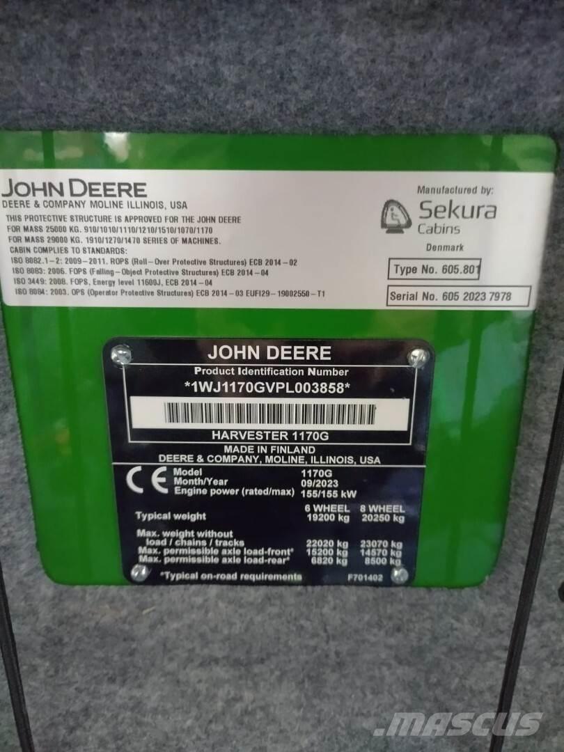 John Deere 1170G ハーベスター