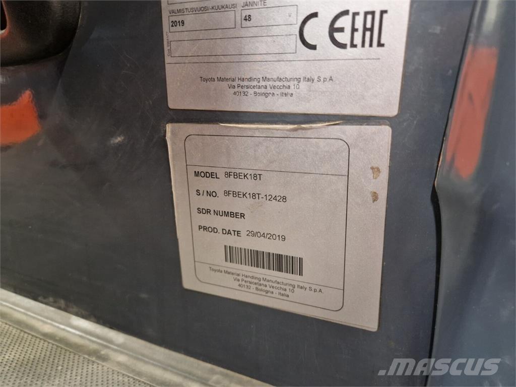 Toyota 8FBEK18T バッテリーフォークリフト