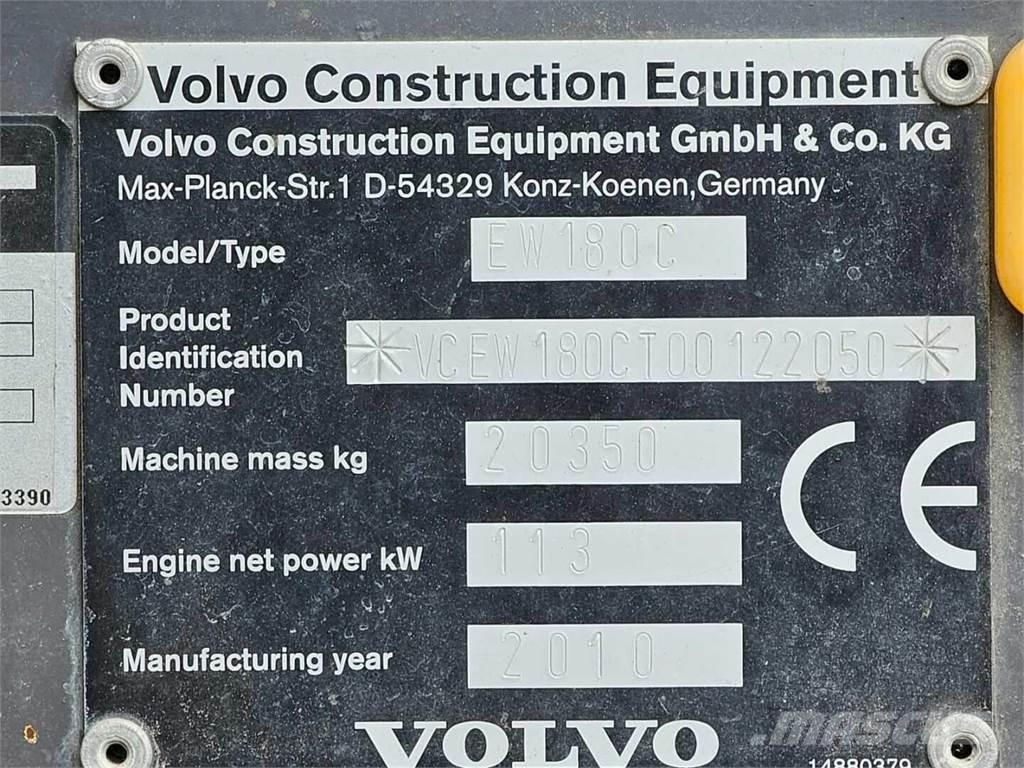 Volvo EW 180 C ホイール式油圧ショベル（パワーショベル・ユンボ・バックホー）