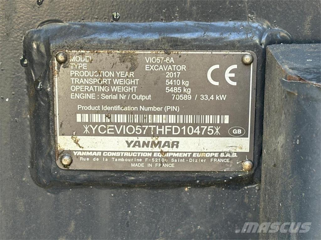 Yanmar VIO 57-6A ミニ油圧ショベル 7t以下（ミニユンボ・ミニディガー）