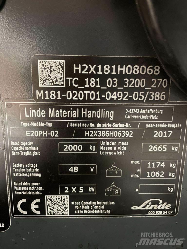 Linde E20PH-02-386 バッテリーフォークリフト
