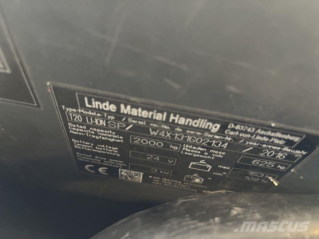 Linde T20 LI-ION SP 自走式スタッカー