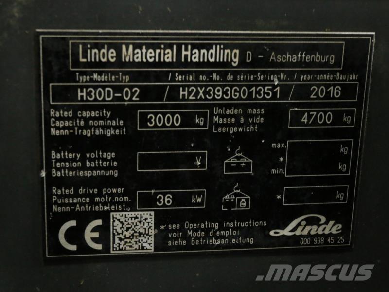 Linde H30D-02 393 DONOR ディーゼル・軽油