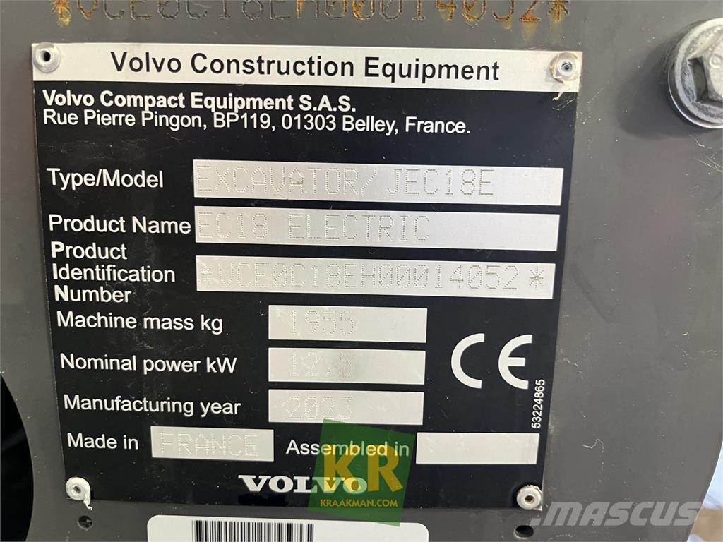 Volvo EC18E 大型油圧ショベル12t以上（パワーショベル・ユンボ）
