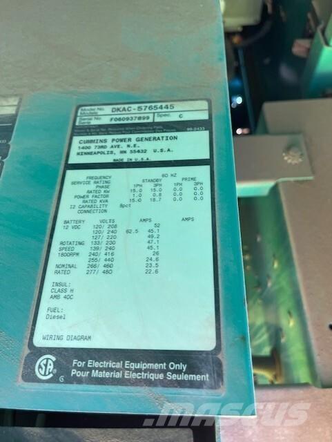 Onan 15kW ディーゼル発電機