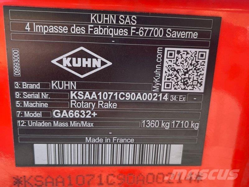 Kuhn GA 6632+ ウィンドローア/レーキ