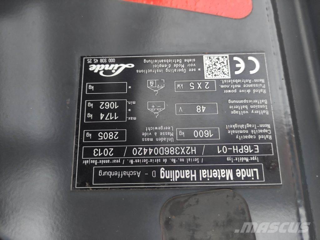 Linde E16PH-01-386 バッテリーフォークリフト