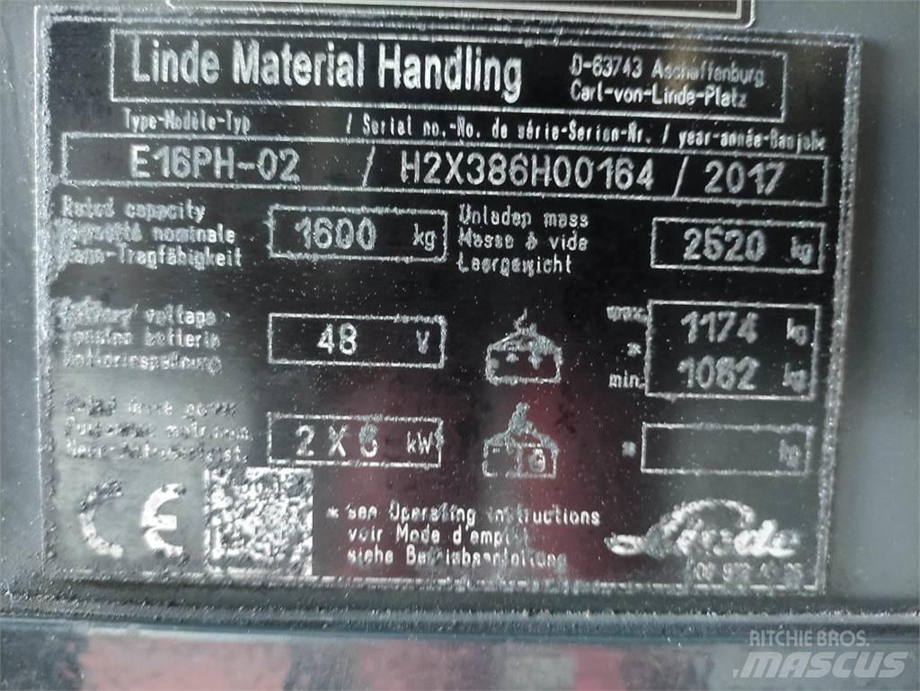 Linde E16PH-02-386 EVO バッテリーフォークリフト