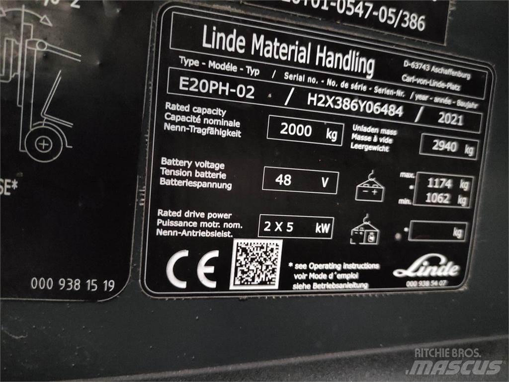 Linde E20PH-02-386-EVO バッテリーフォークリフト
