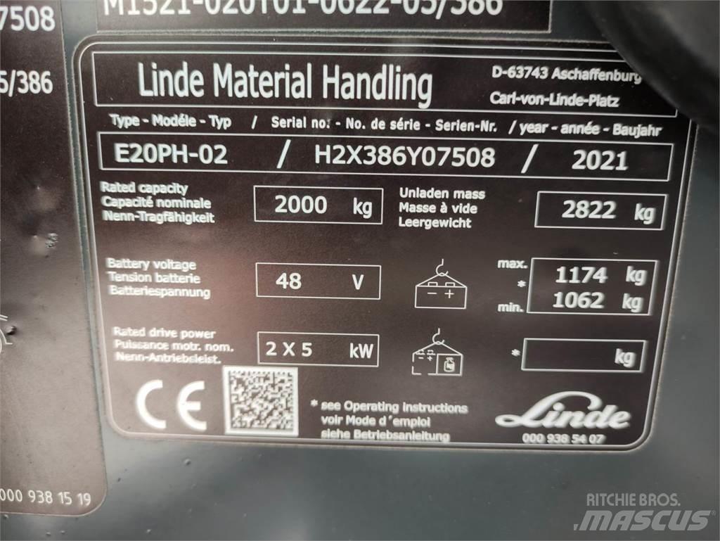 Linde E20PH-02-386-EVO バッテリーフォークリフト