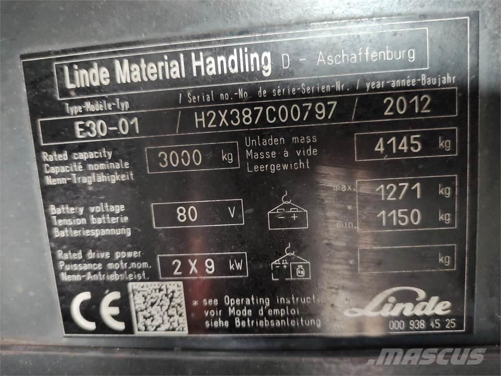 Linde E30-01-387 バッテリーフォークリフト