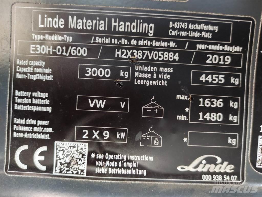 Linde E30H-01/600-387 バッテリーフォークリフト
