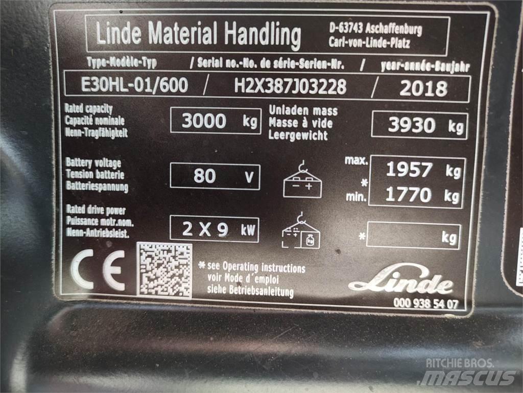 Linde E30HL-01/600-387 バッテリーフォークリフト