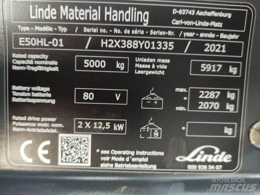Linde E50HL-01-388 バッテリーフォークリフト