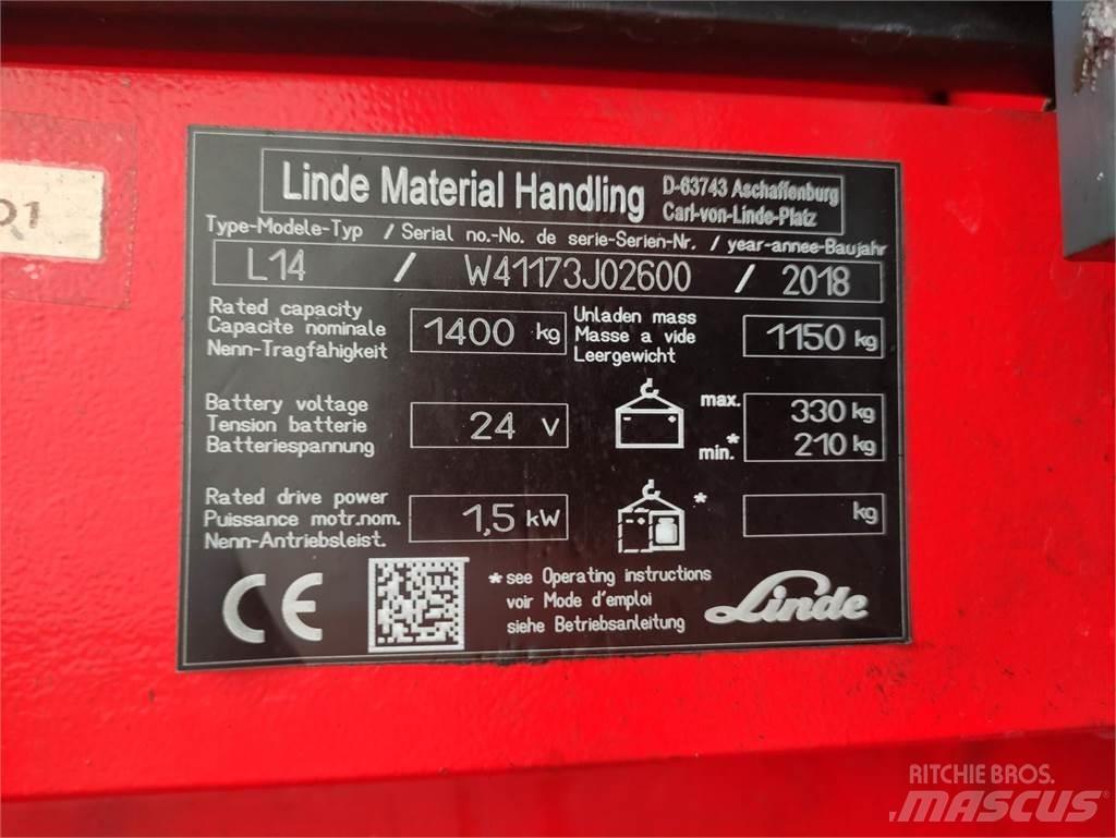 Linde L14-1173 ウォーキンフォークリフト