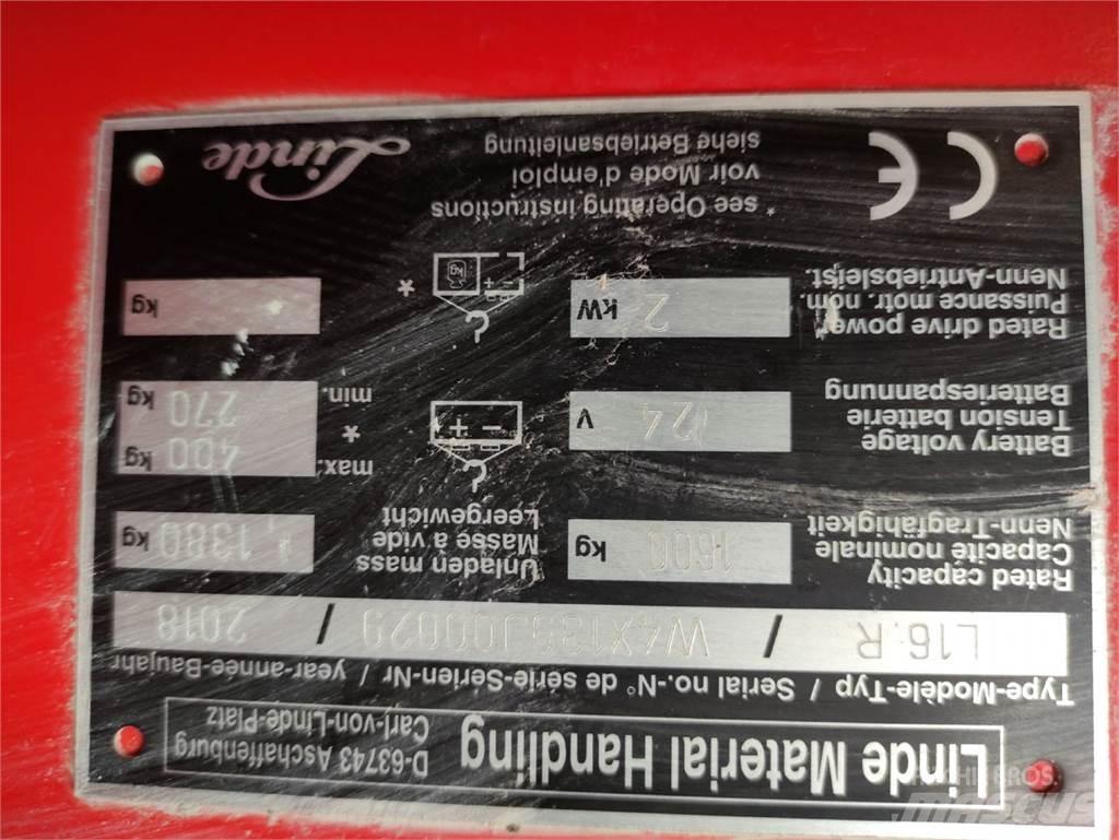 Linde L16 R ウォーキンフォークリフト
