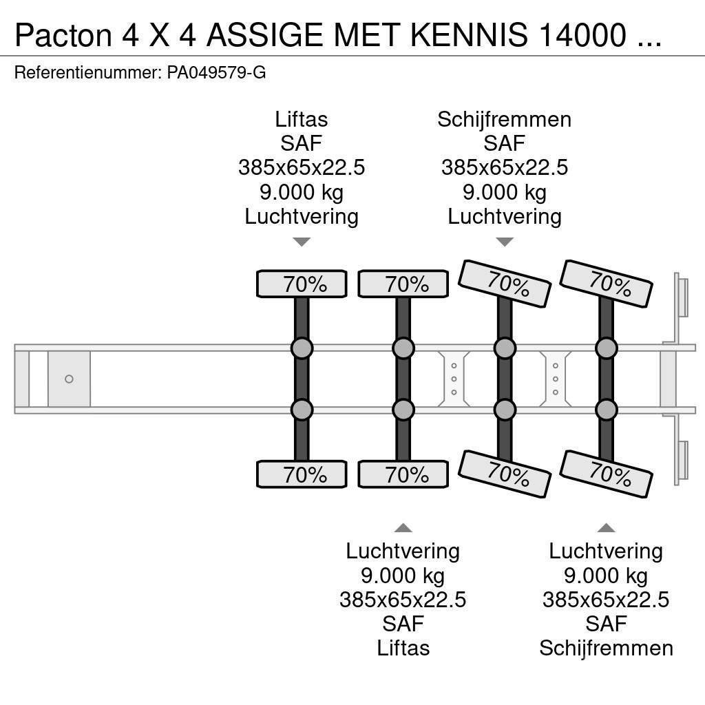 Pacton 4 X 4 ASSIGE MET KENNIS 14000 ROLLER KRAAN フラットベッドセミトレーラー／ドロップサイドセミトレーラー