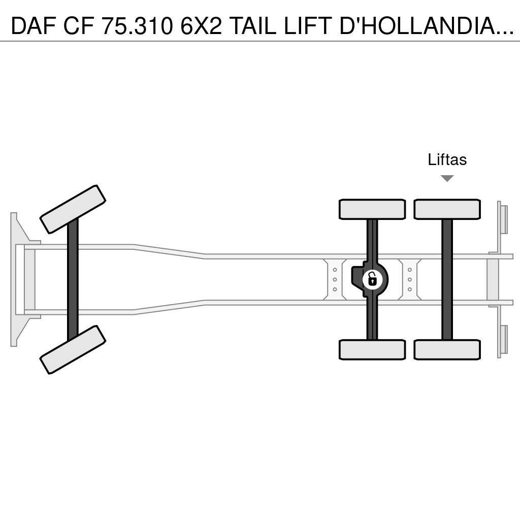 DAF CF 75.310 6X2 TAIL LIFT D'HOLLANDIA 2500 KG - EURO カーテンサイダートラック