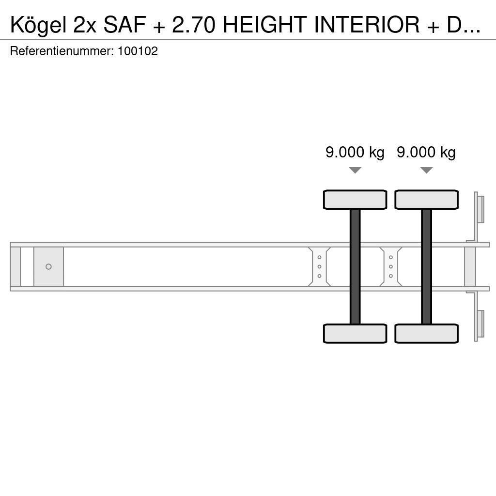 Kögel 2x SAF + 2.70 HEIGHT INTERIOR + Disc Brake ボックスセミトレーラー