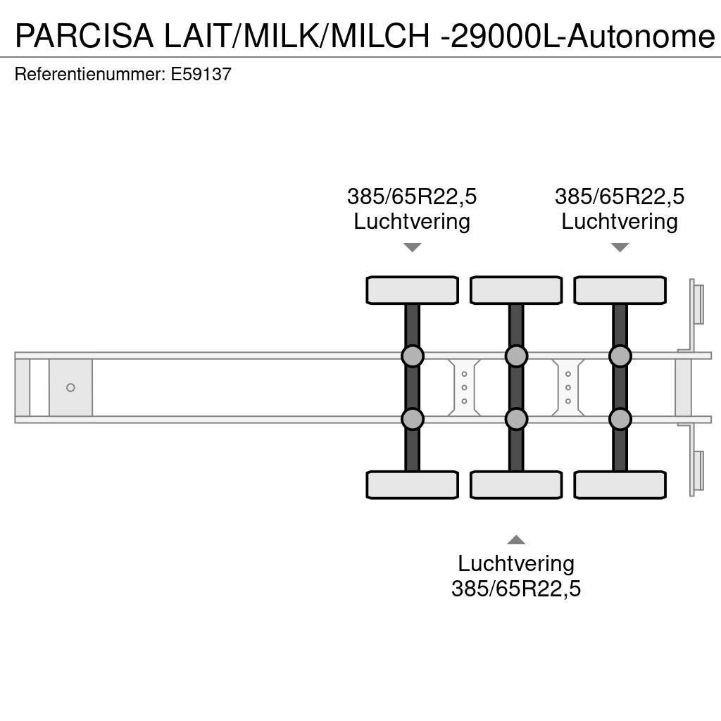  Parcisa LAIT/MILK/MILCH -29000L-Autonome セミトレーラータンカー