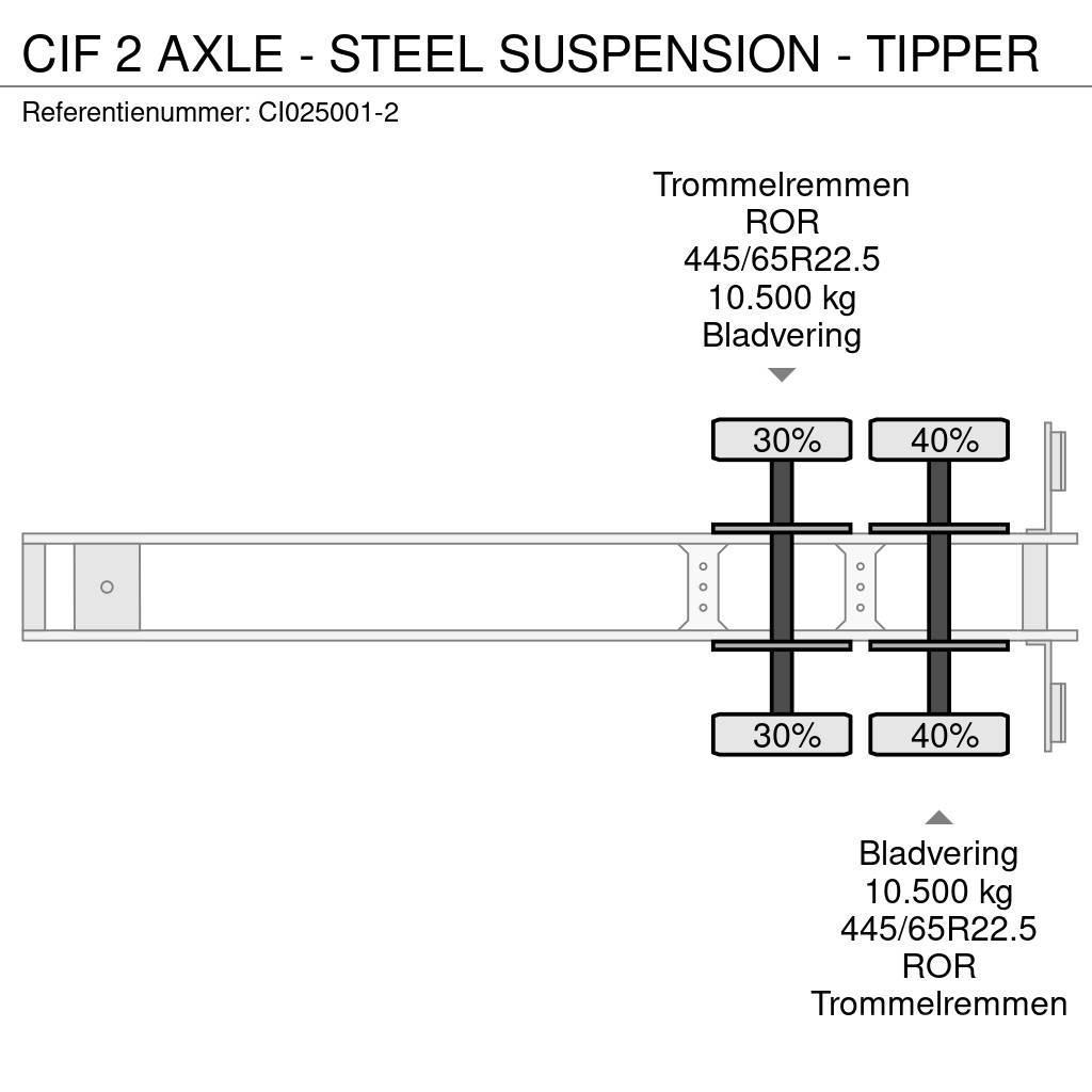  CIF 2 AXLE - STEEL SUSPENSION - TIPPER ダンプセミトレーラー