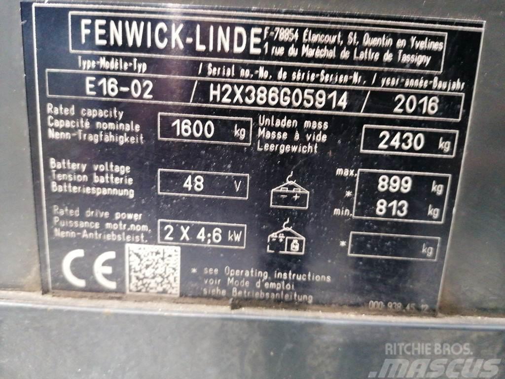 Linde E16-02 バッテリーフォークリフト