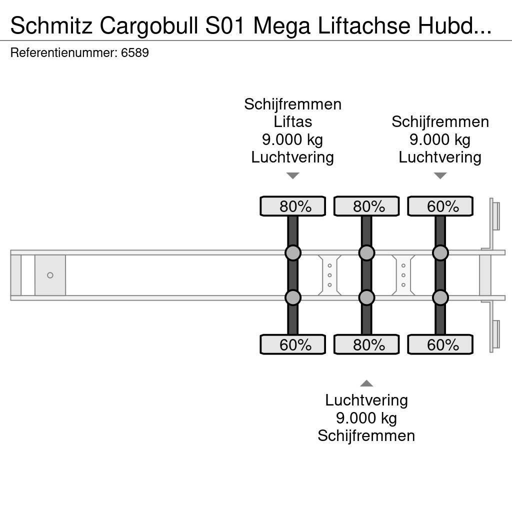 Schmitz Cargobull S01 Mega Liftachse Hubdach/Hefdak Top condition カーテンサイダー