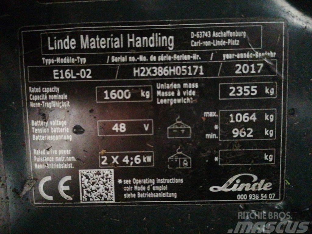 Linde E16L-02 バッテリーフォークリフト