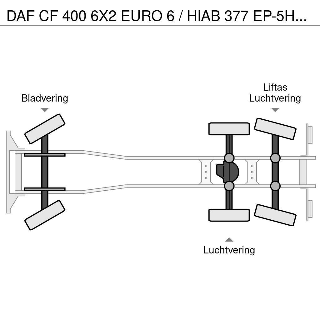 DAF CF 400 6X2 EURO 6 / HIAB 377 EP-5HIPRO / 37 T/M KR 平ボディー