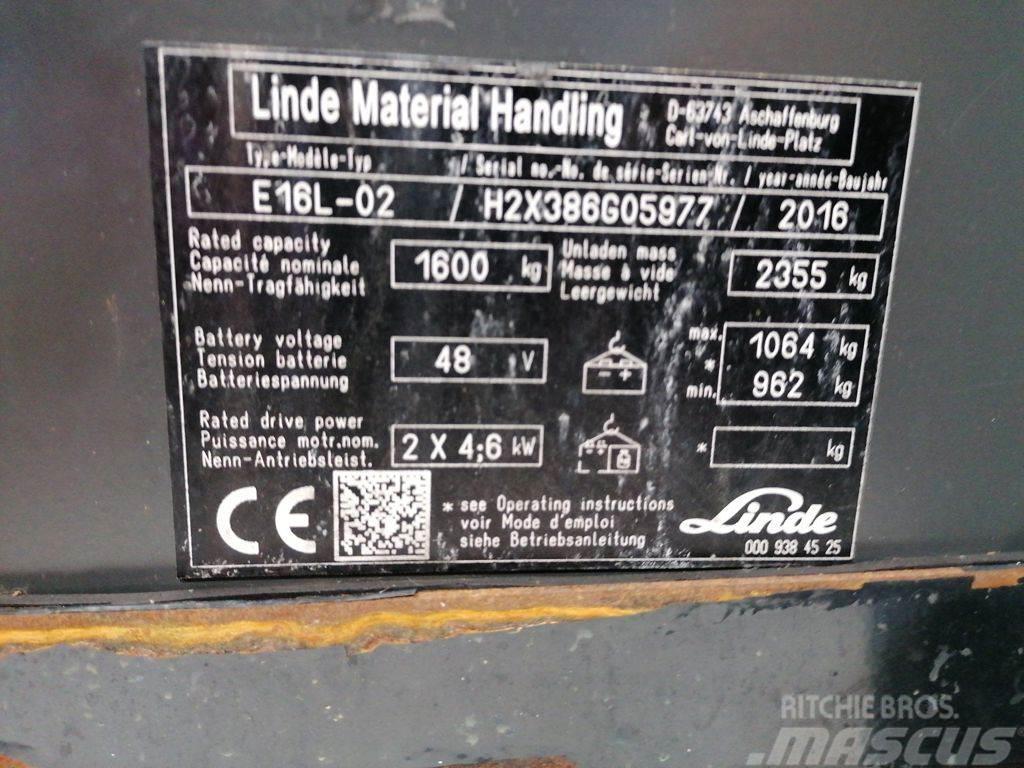 Linde E16L-02 バッテリーフォークリフト