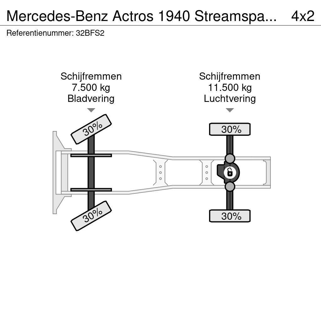 Mercedes-Benz Actros 1940 Streamspace Standairco Xenon NL Truck 中古トラクターヘッド | トレーラーヘッド