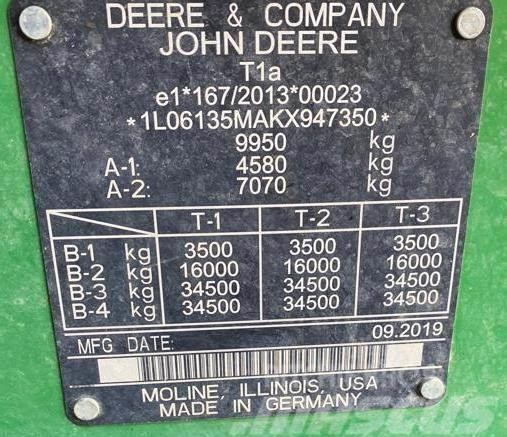 John Deere 6135M トラクター